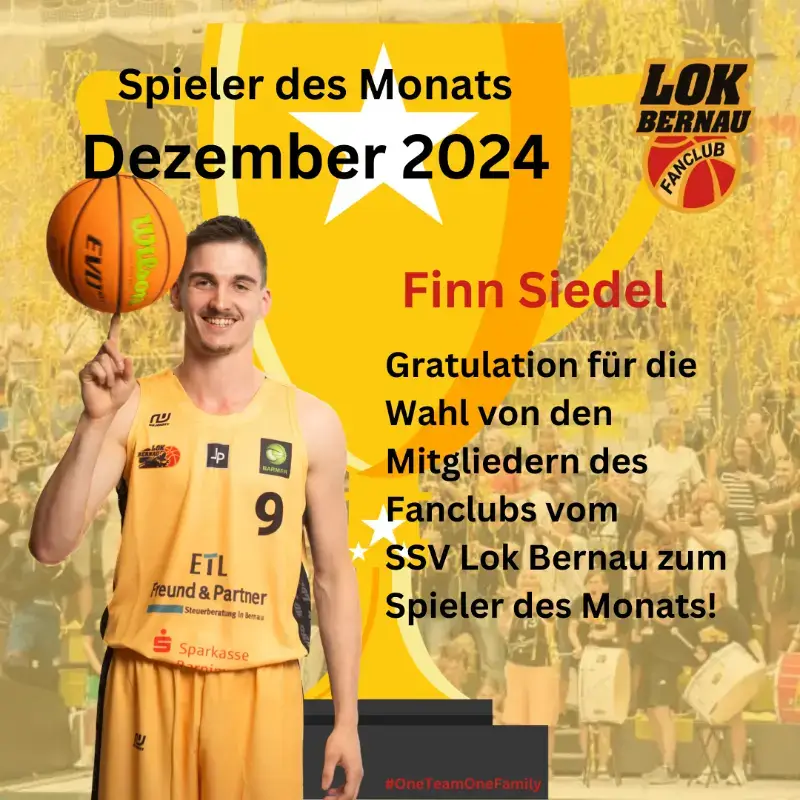 Spieler des Monats Dezember 2024 - Finn Siedel